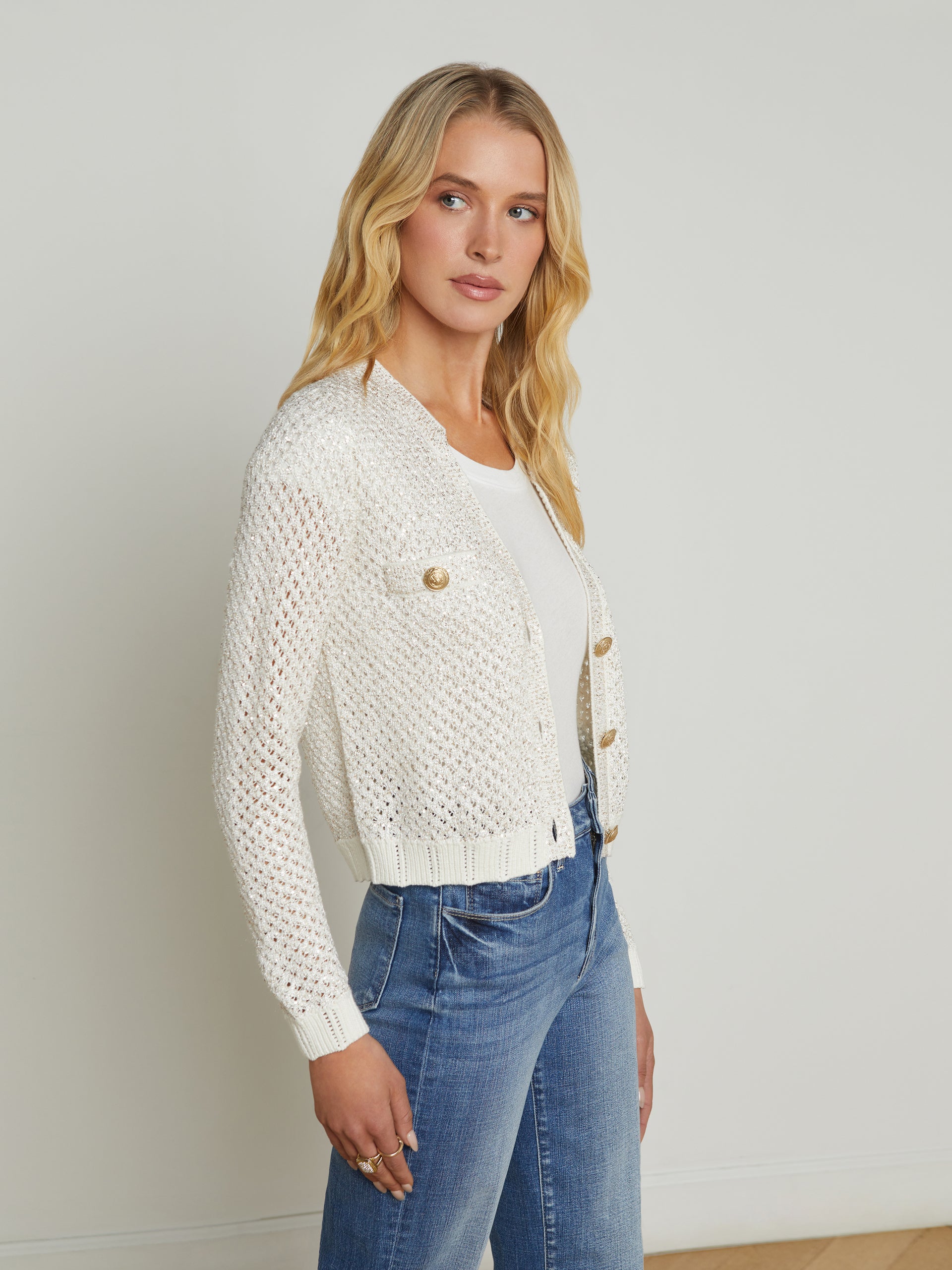 Blanca Sequin Cardigan cardigan L'AGENCE