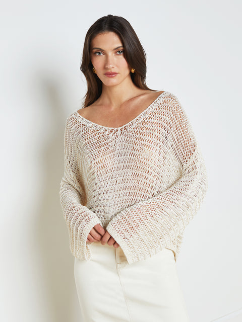Ethan Open-Knit Pullover knit top L'AGENCE   