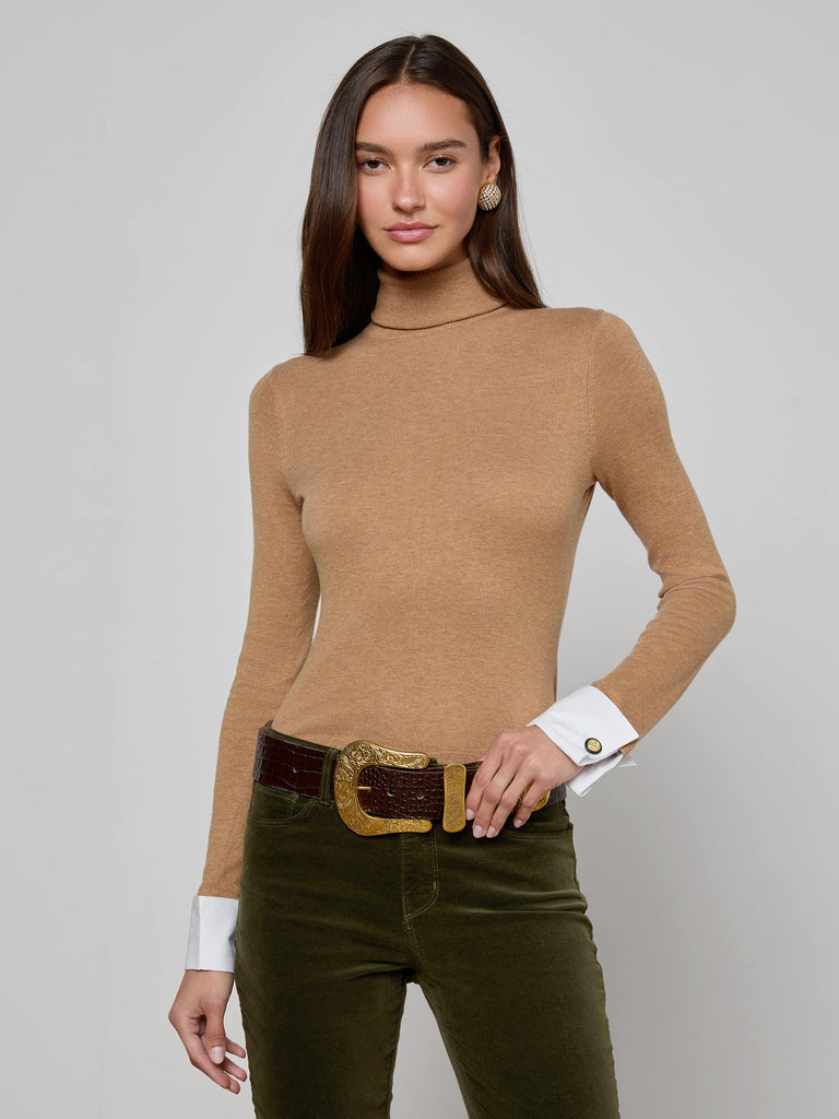 Pull à manchette de poplin flore