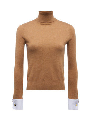 Pull à manchette de poplin flore
