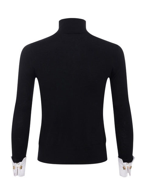 Flora Poplin Cuff Turtleneck sweater L'AGENCE   