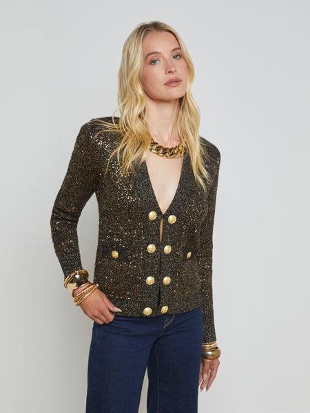 Cinq a Sept Dania Sequin buy Star Moon Embellished Cardigan Sweater Navy