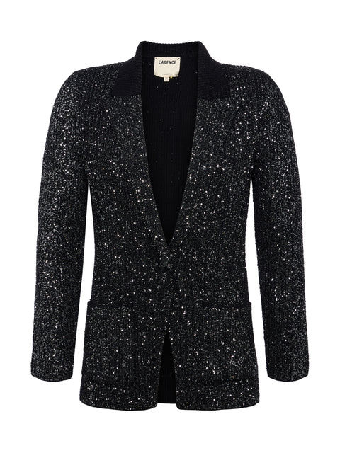 Leonora Sequin Knit Blazer blazer L'AGENCE Sale