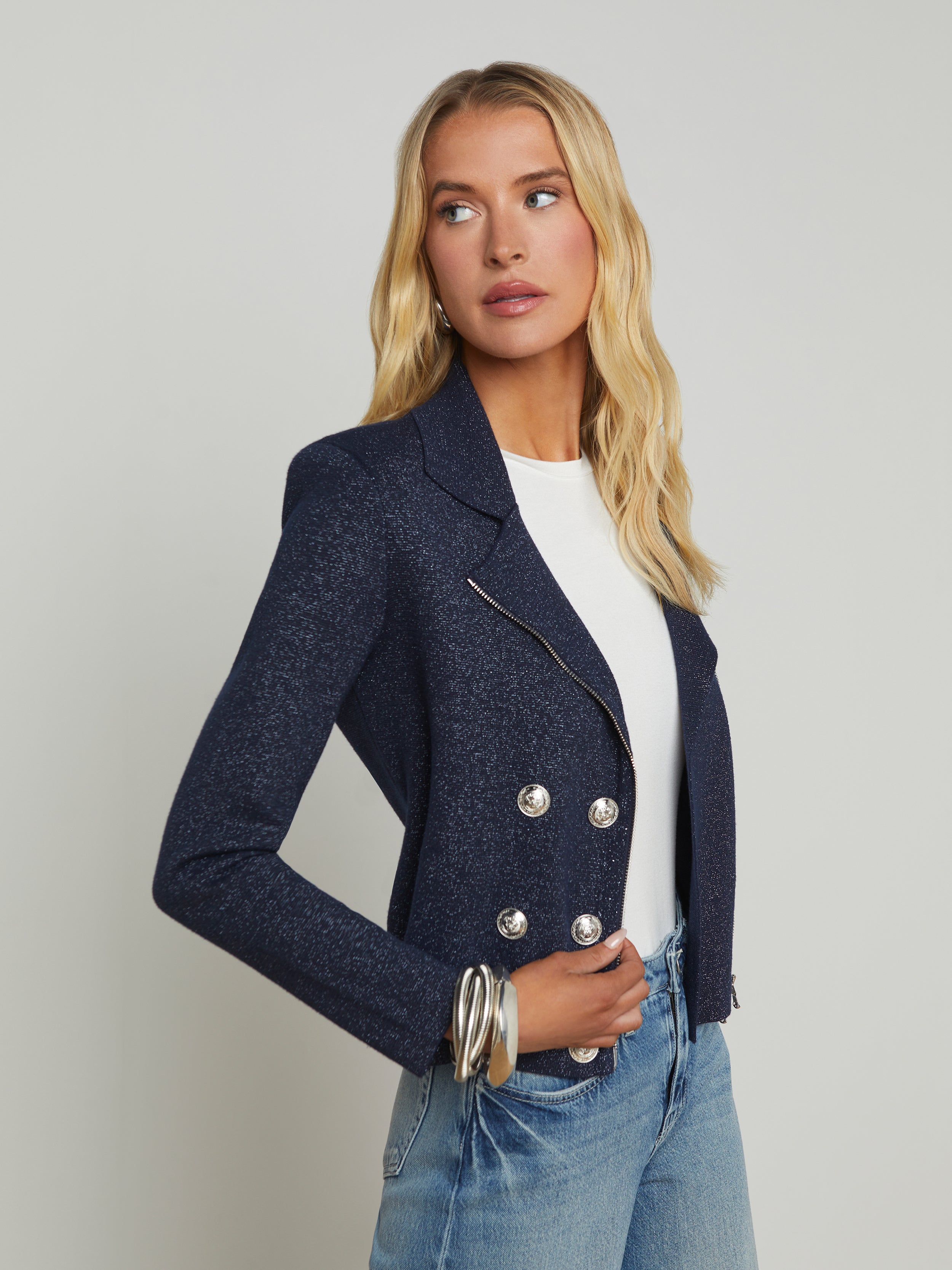 Chia Knit Biker Jacket jacket L'AGENCE