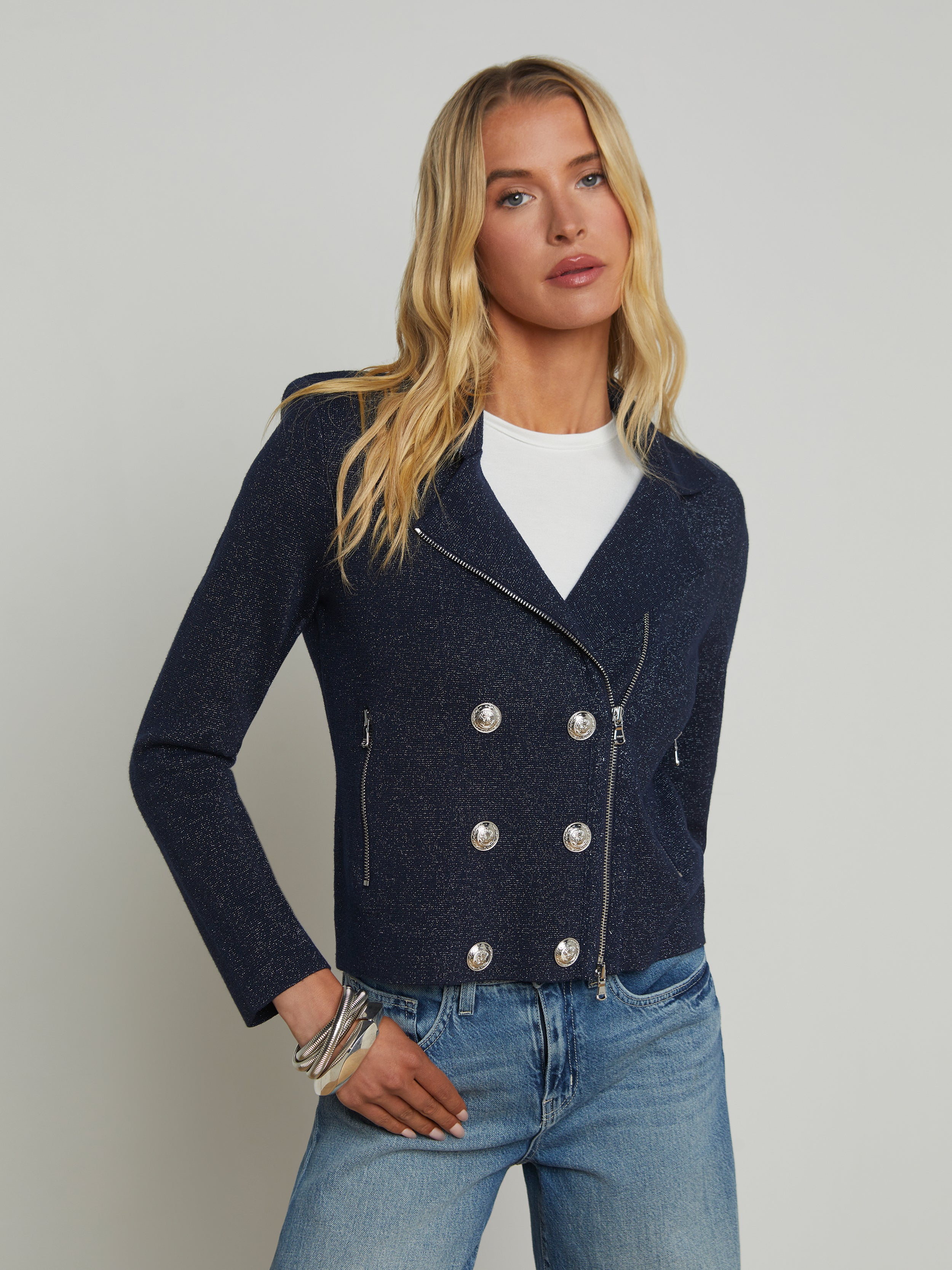 Chia Knit Biker Jacket jacket L'AGENCE