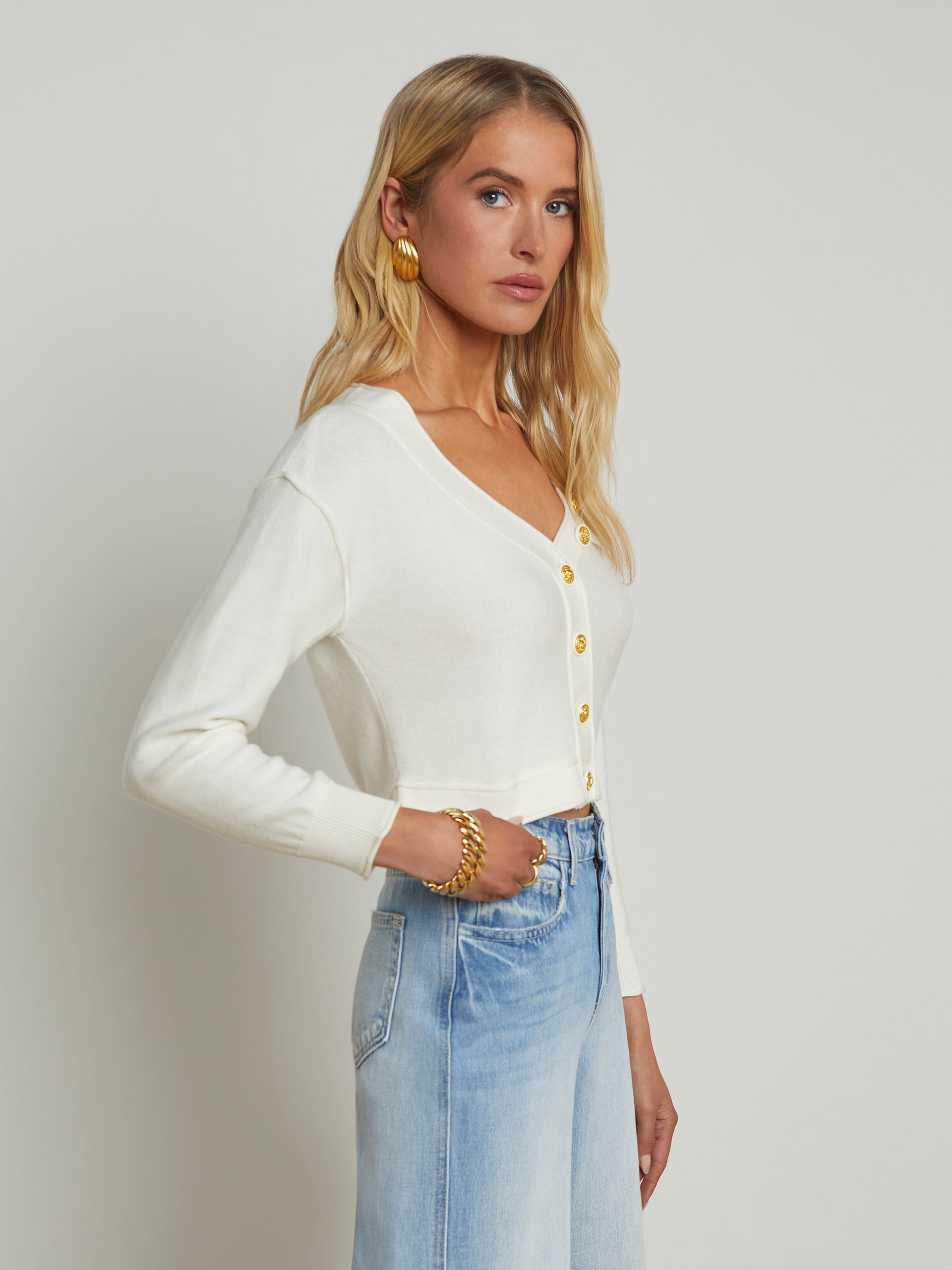 Nopal Cropped Cardigan cardigan L'AGENCE