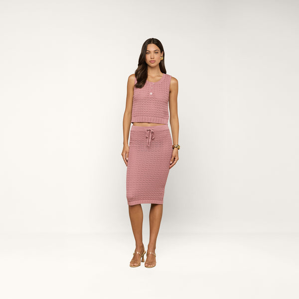 Lacen Pointelle Knit Skirt in Lilas | L'AGENCE