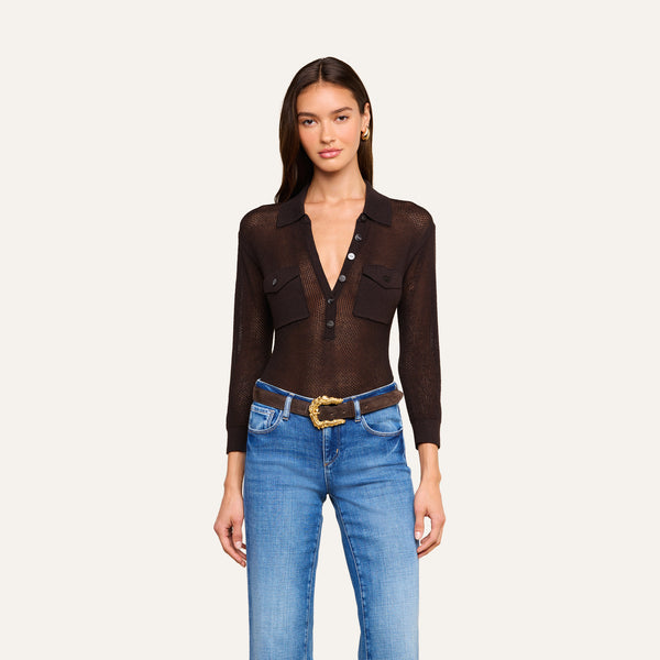 Carine Top in Coffee Bean | L'AGENCE