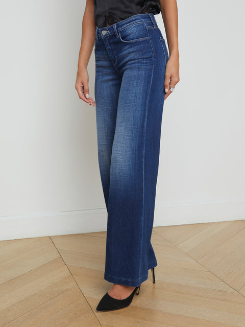 Joanne Low-Rise Wide-Leg Jean jean L'AGENCE   