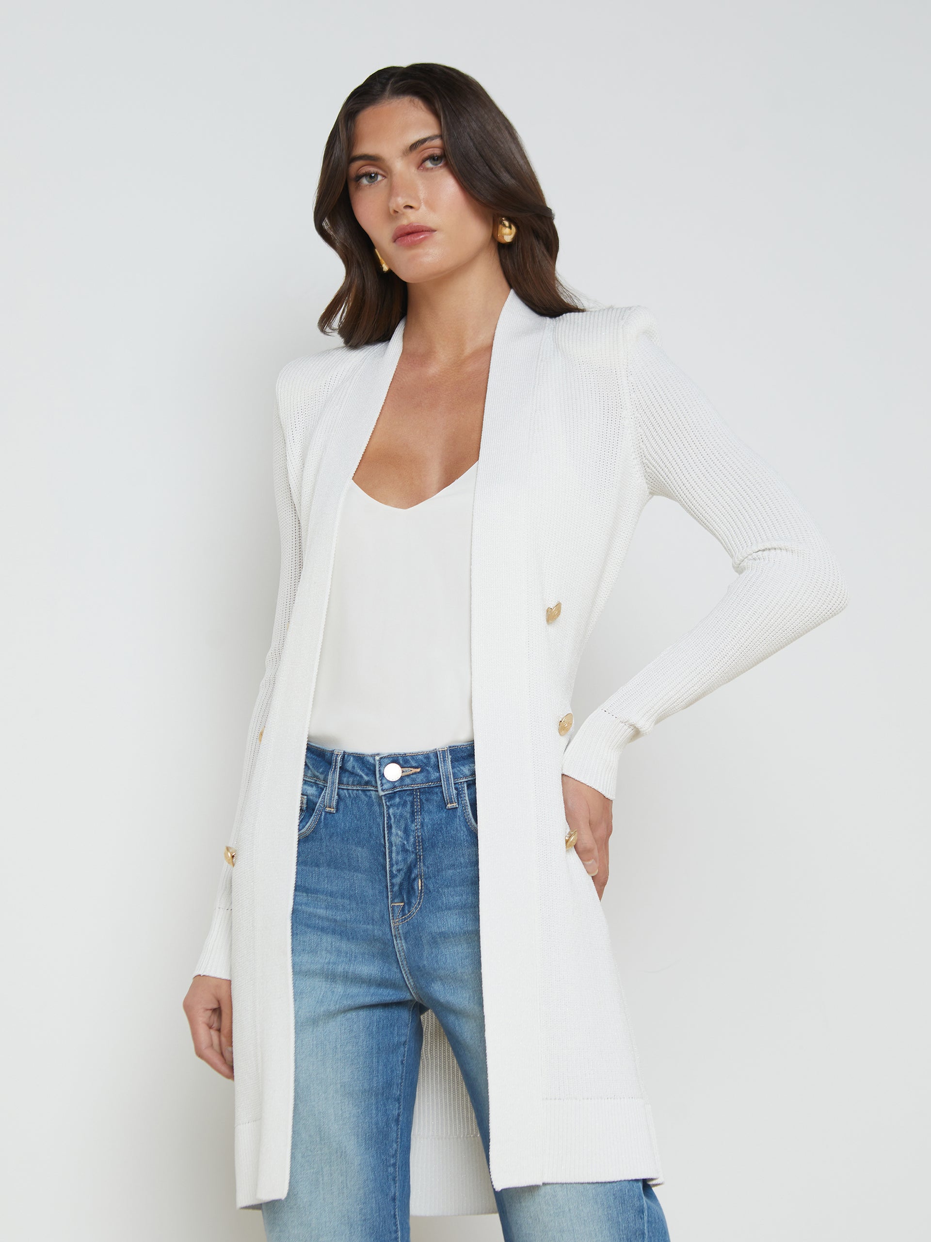 Noe Double-Breasted Cardigan cardigan L'AGENCE   