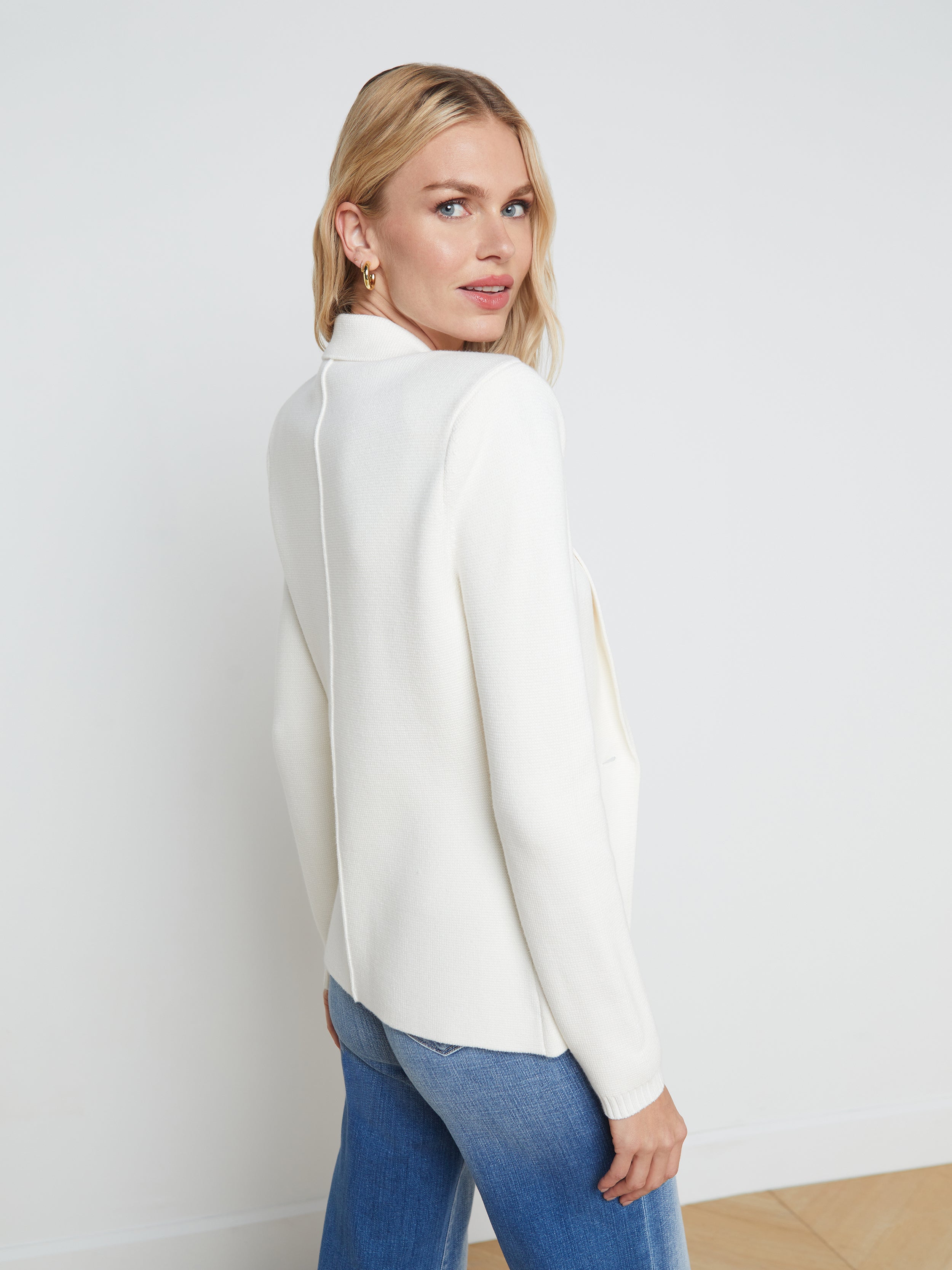 Womens white knit on sale blazer