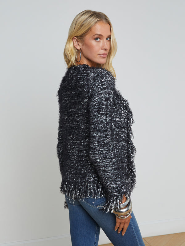 Azure Fringe Cardigan Blazer blazer L'AGENCE Sale