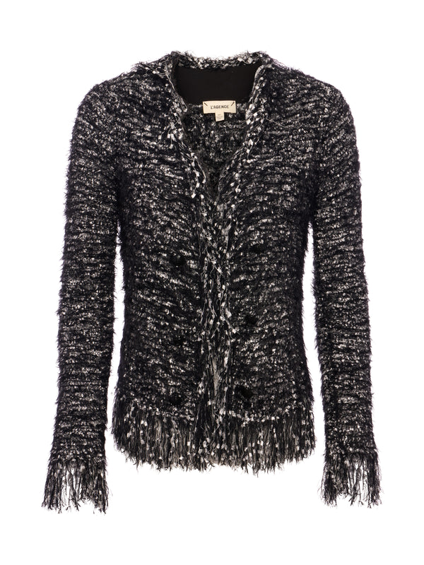 Azure Fringe Cardigan Blazer blazer L'AGENCE Sale