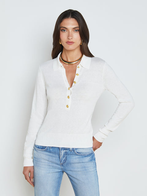Sterling Silk-Cotton Blend Sweater sweater L'AGENCE   