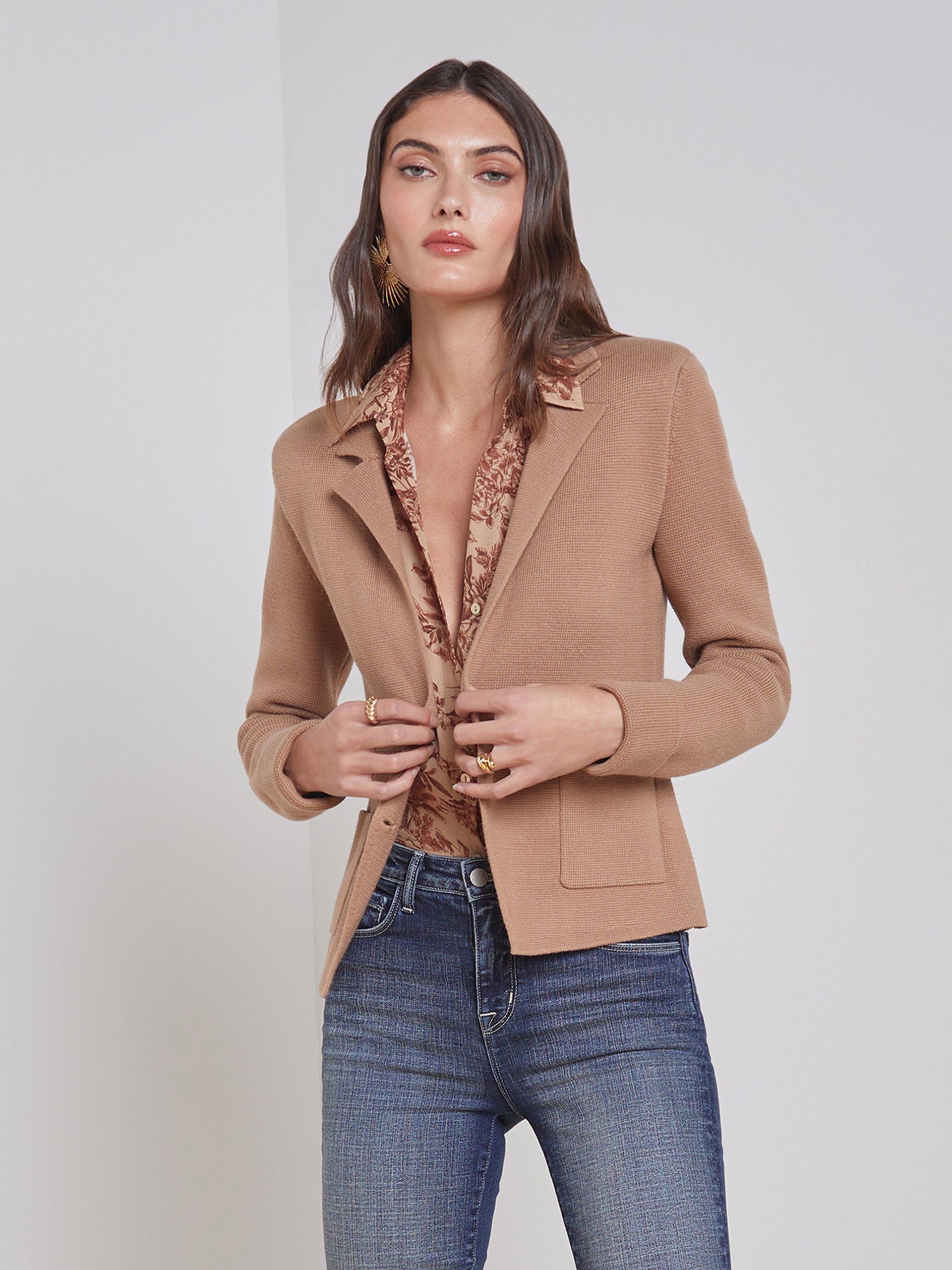 Sofia Knit Blazer blazer L'AGENCE   