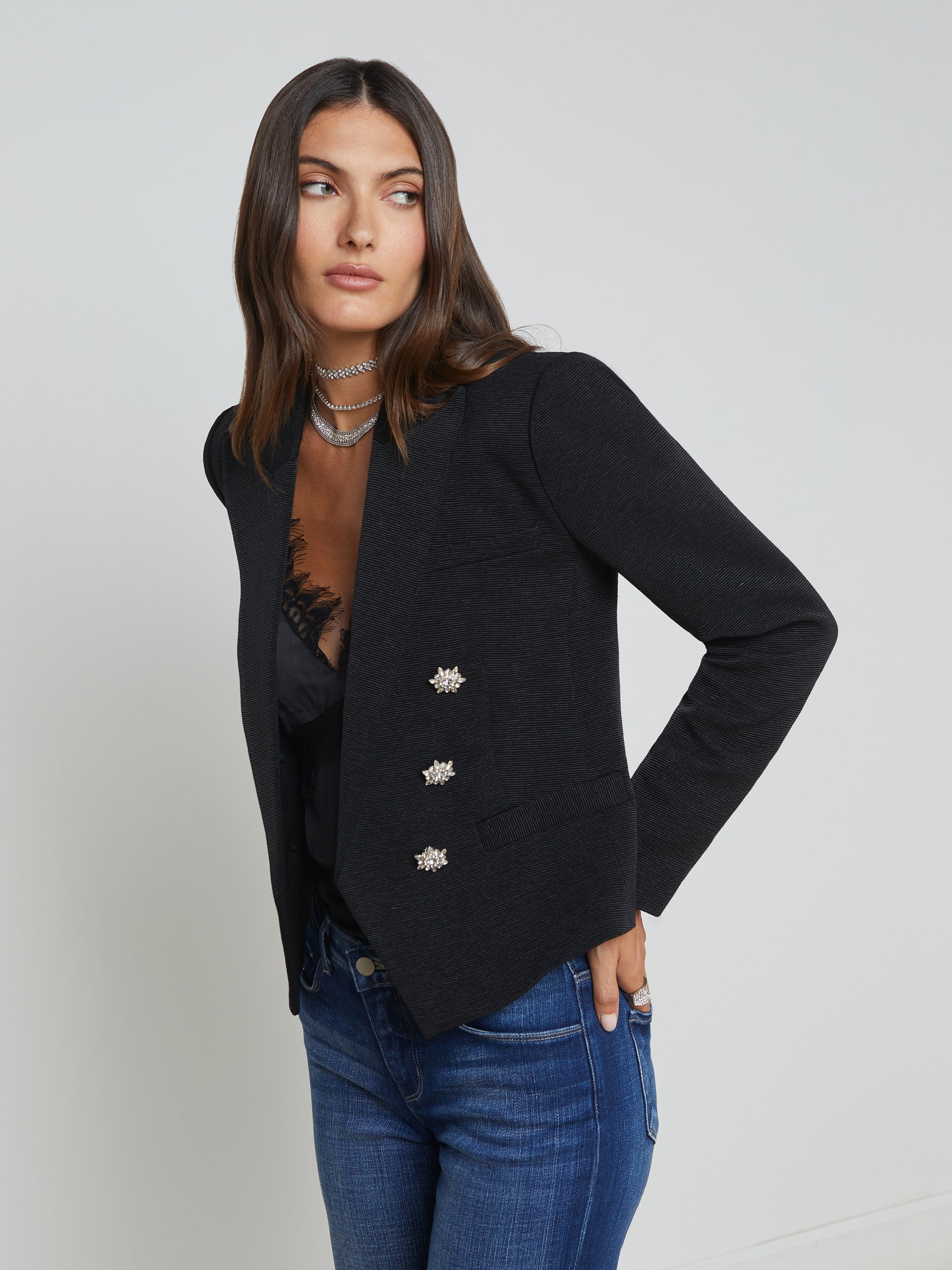 Brooke Open-Front Blazer blazer L'AGENCE Sale