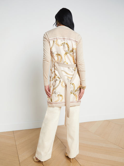 Beverly Silk Panel Cardigan cardigan L'AGENCE Sale   