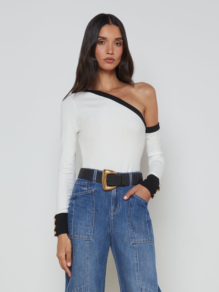 Maeva One-Shoulder Top pullover L'AGENCE   