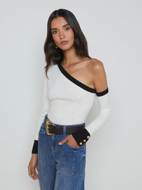 Maeva One-Shoulder Top pullover L'AGENCE   