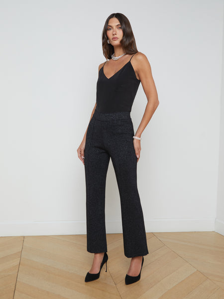 Champagne lurex kick flare jumpsuit online