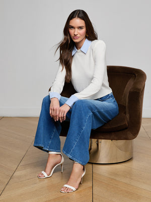 Pull à col en popeline April