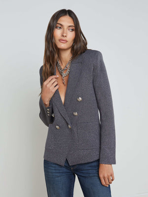 Kenzie Metallic Knit Blazer blazer L'AGENCE Sale