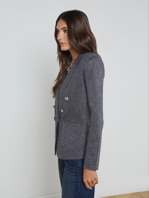 Kenzie Metallic Knit Blazer blazer L'AGENCE   