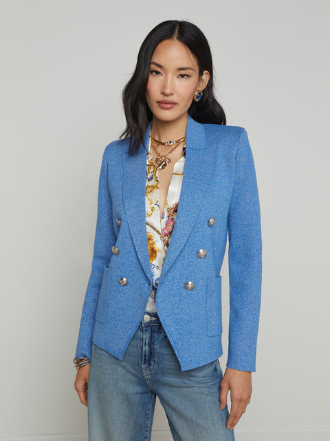 Kenzie Metallic Knit Blazer blazer L'AGENCE