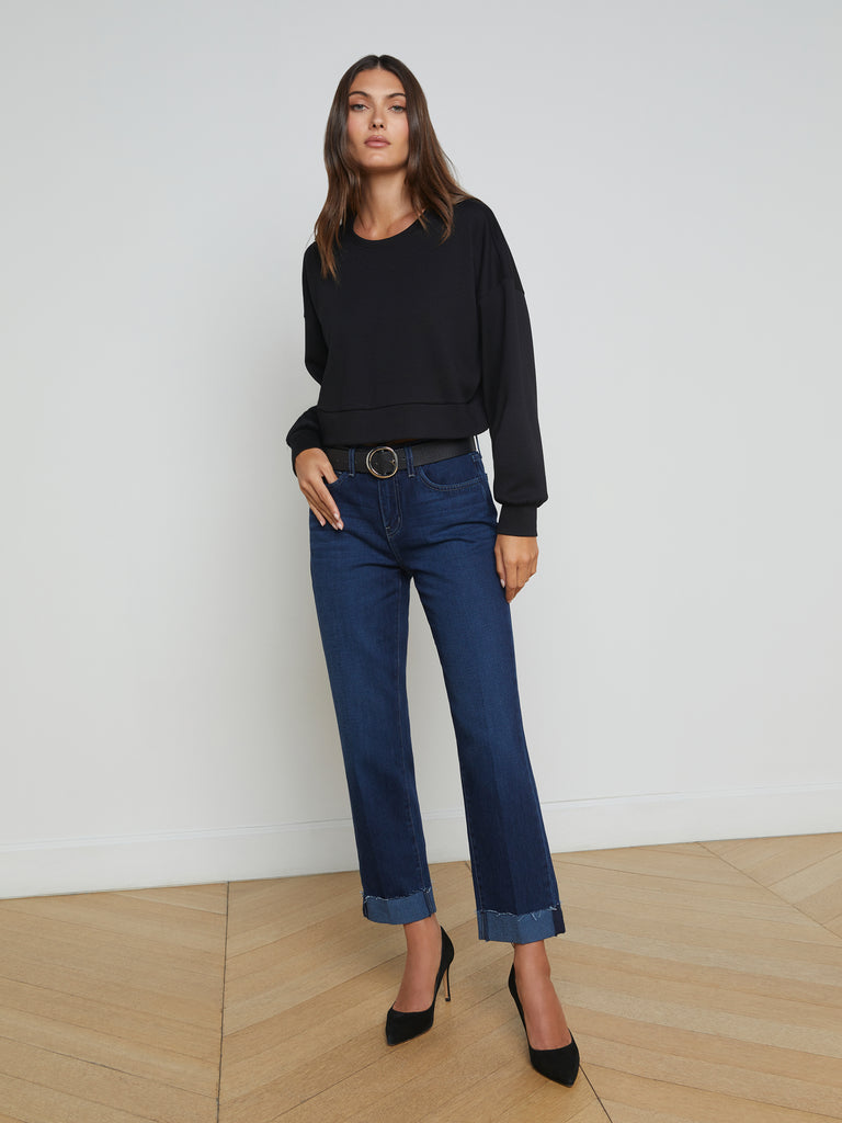 Maribel Cuffed Straight-Leg Jean jean L'AGENCE   