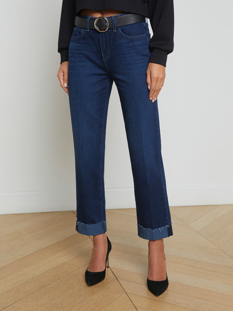 Maribel Cuffed Straight-Leg Jean jean L'AGENCE   