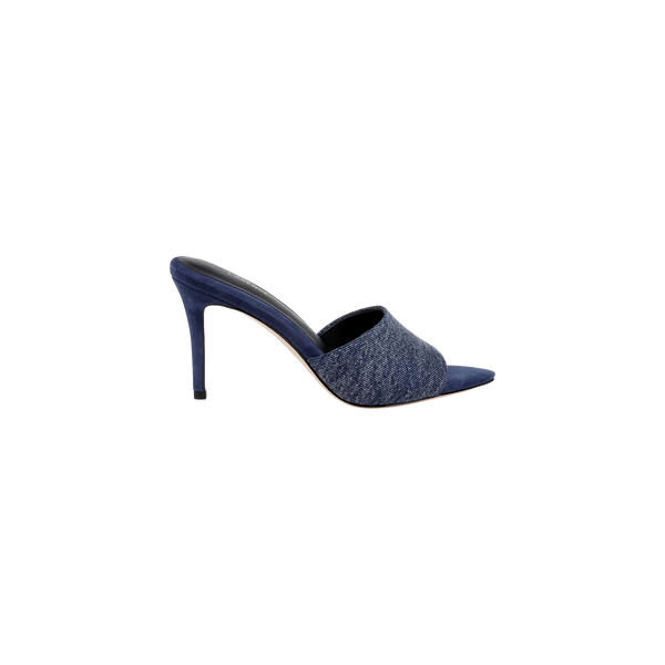 Lolita Denim Open-Toe Mule in Dark Denim | L'AGENCE