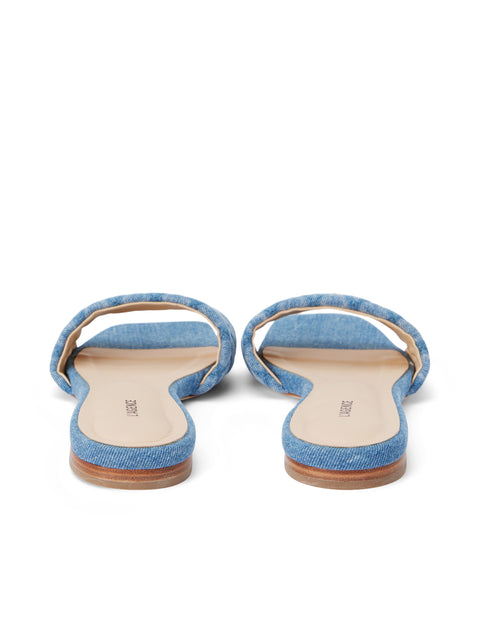 Aloise Denim Slide Sandal sandal L'AGENCE   