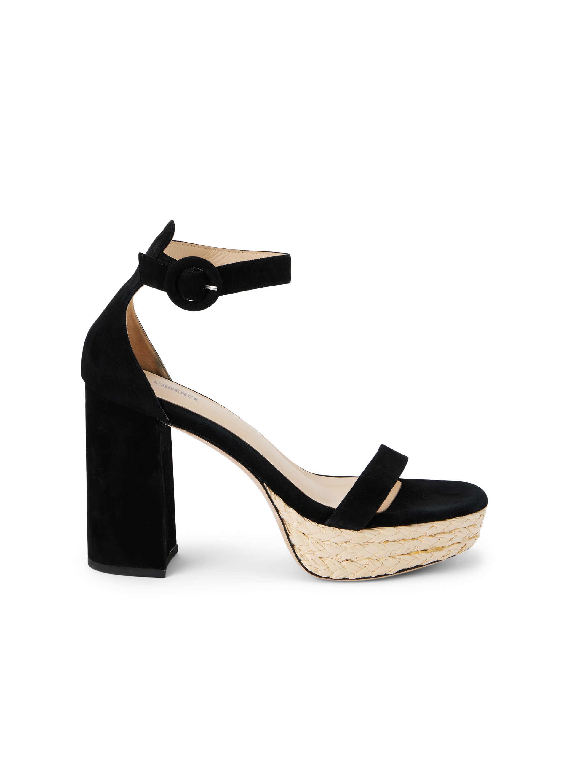 Avia Suede Platform Heeled Sandal shoes L'AGENCE Sale