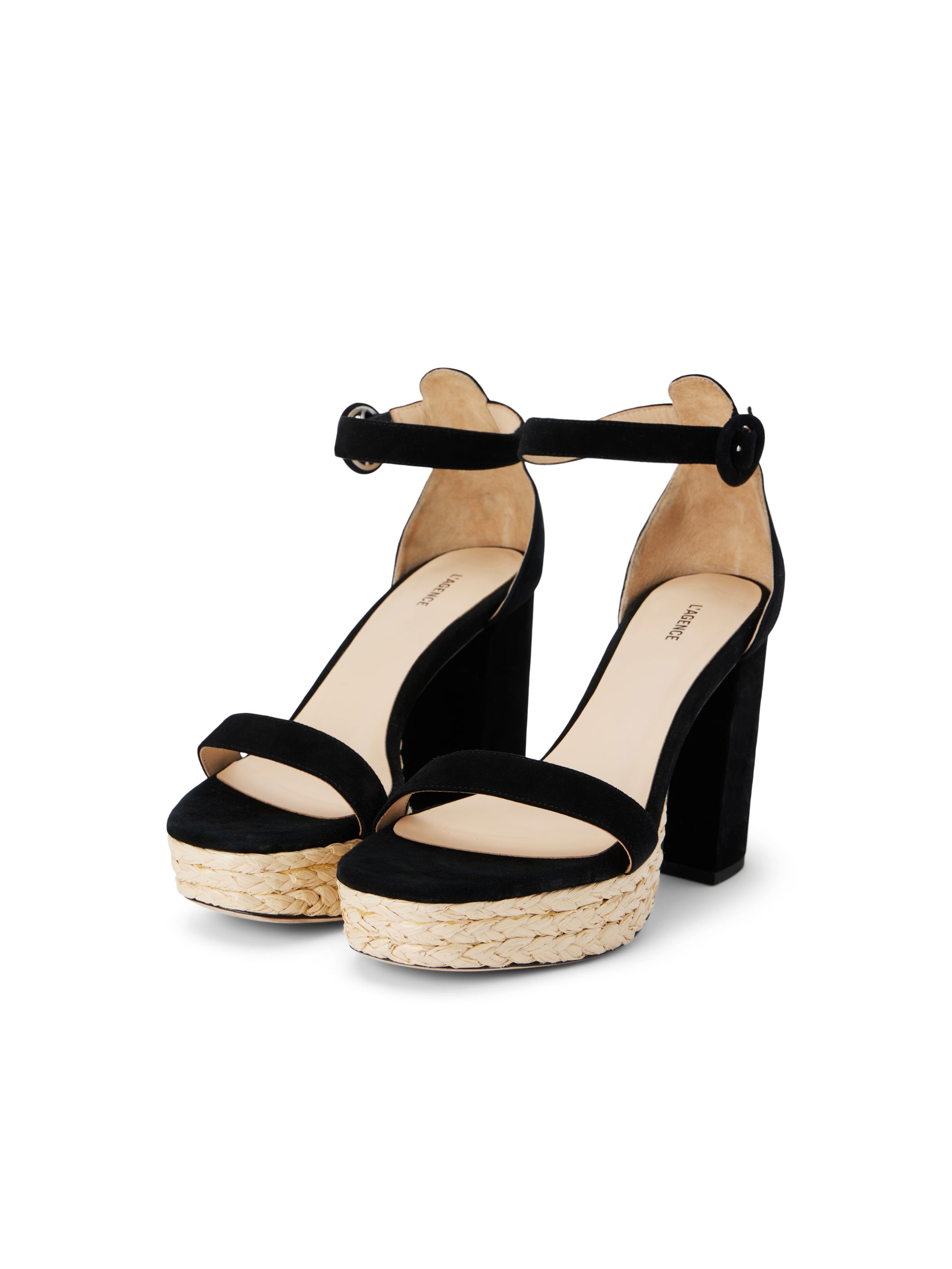 Avia Suede Platform Heeled Sandal shoes L'AGENCE Sale