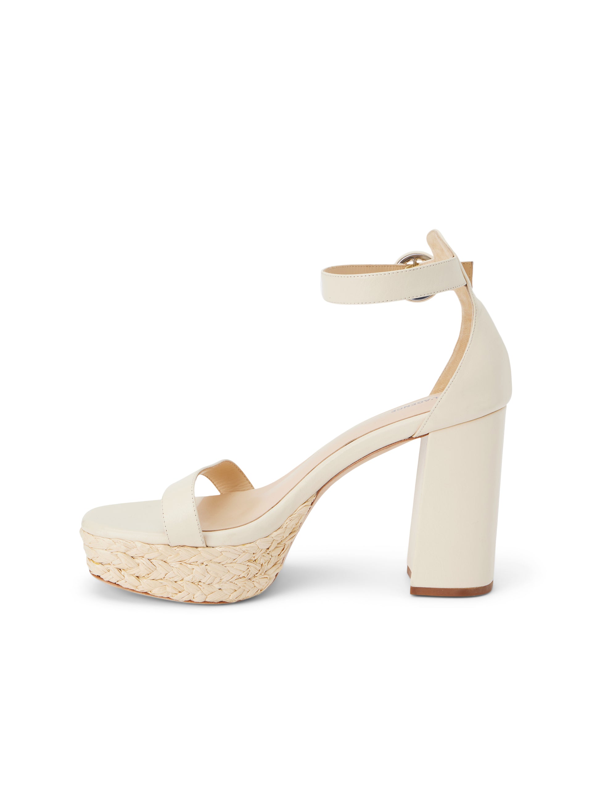 Avia Leather Platform Heeled Sandal shoes L'AGENCE Sale