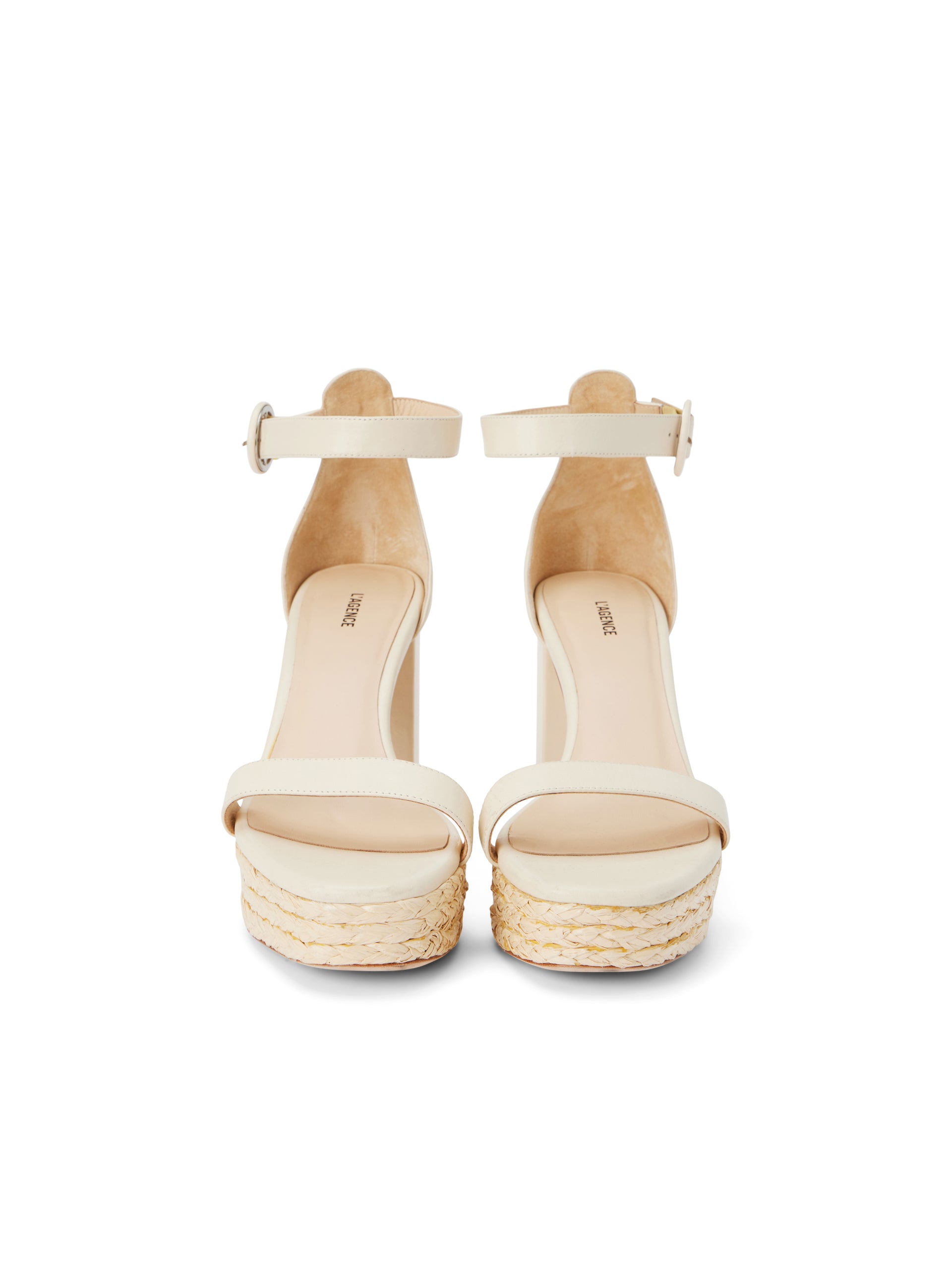 Avia Leather Platform Heeled Sandal shoes L'AGENCE Sale