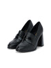 Blanche Heeled Leather Loafer loafer L'AGENCE   