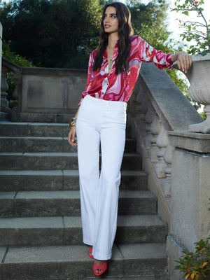 Image - Tyler in Pink Multi Tie Dye and Clayton Jean in Blanc  L'AGENCE   