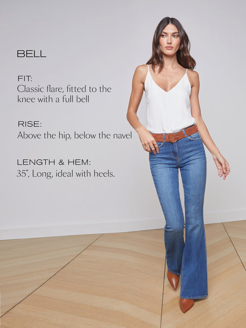 Vibrant Plus Size Classic Bell Bottom Denim Jean