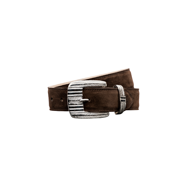 Aya Suede Belt in Chocolate Brown | L'AGENCE