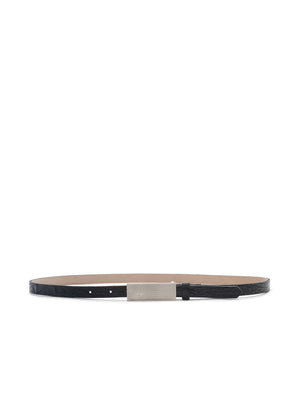 Elyse Croc-Embossed Leather Belt
