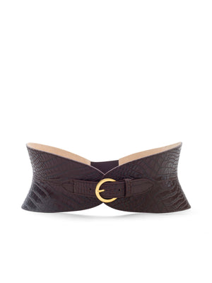 Alexandra Croc-Embossed Corset Belt