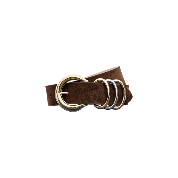 Tobar Suede Belt in Chocolate | L'AGENCE