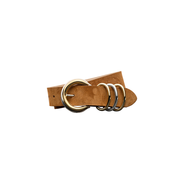 Tobar Suede Belt in Cognac | L'AGENCE