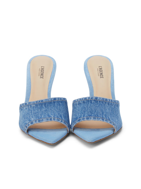 Women's Open Toe Mule Lace Up Sneaker Sandals - Light Blue