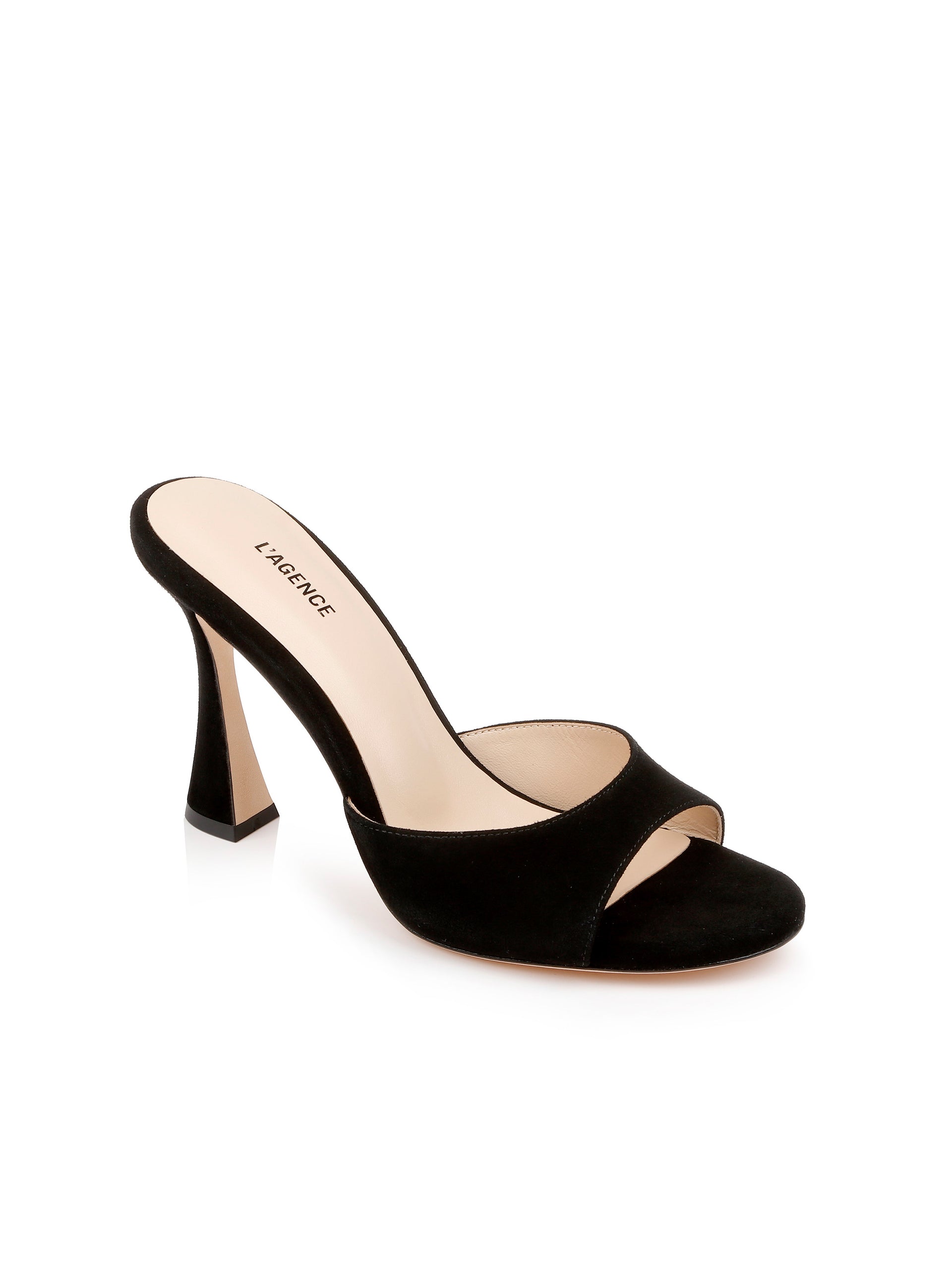 Avery Suede Peep-Toe Mule shoes L'AGENCE