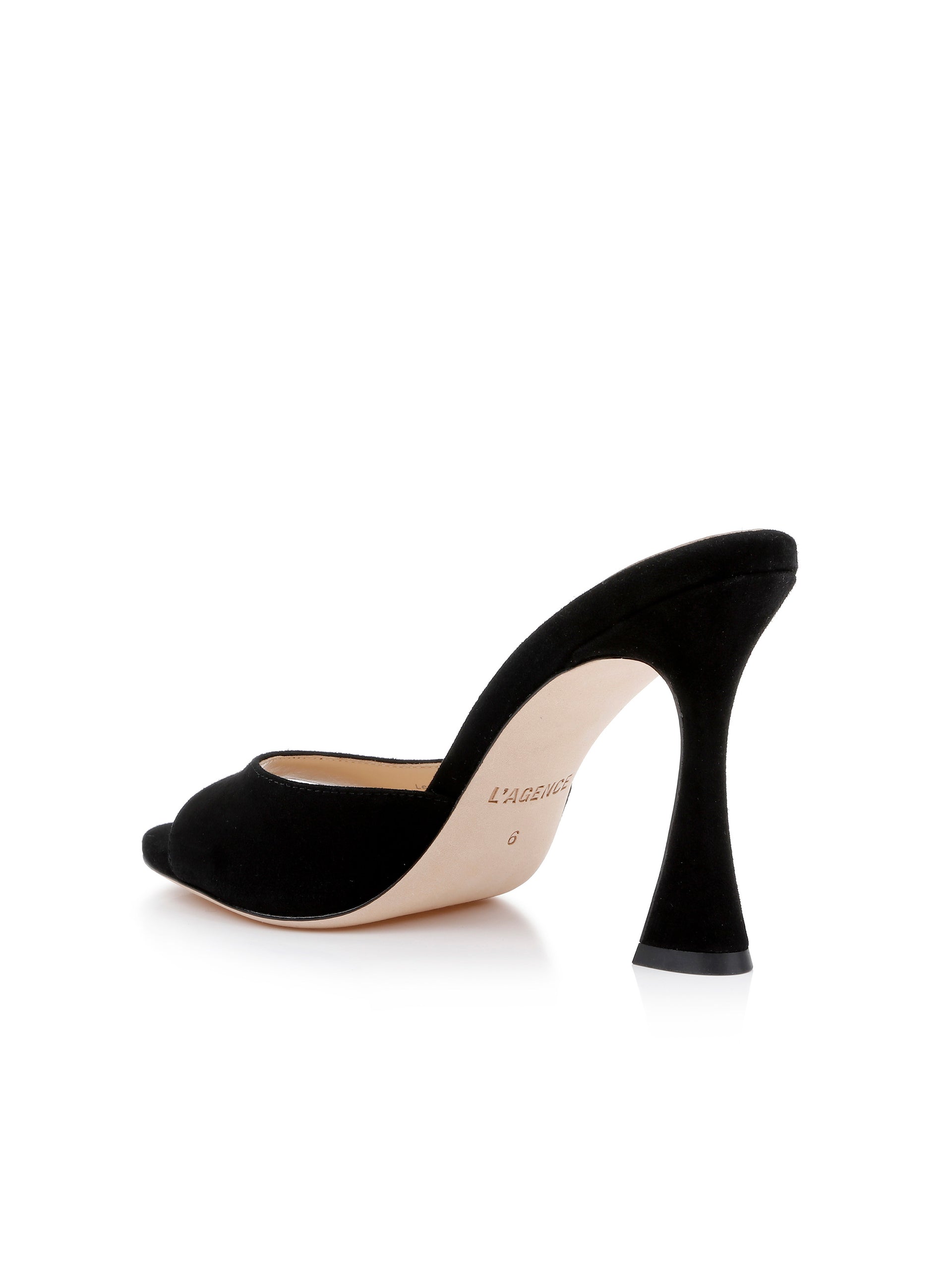 Avery Suede Peep-Toe Mule shoes L'AGENCE