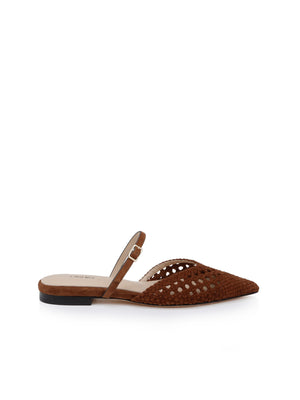 Mules plates en cuir suédé Jacklyn