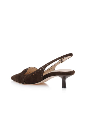 Pump slingback in pelle scamosciata Lourdes