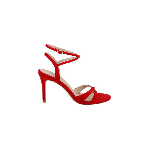 Miranda Suede Sandal in Red Suede | L'AGENCE